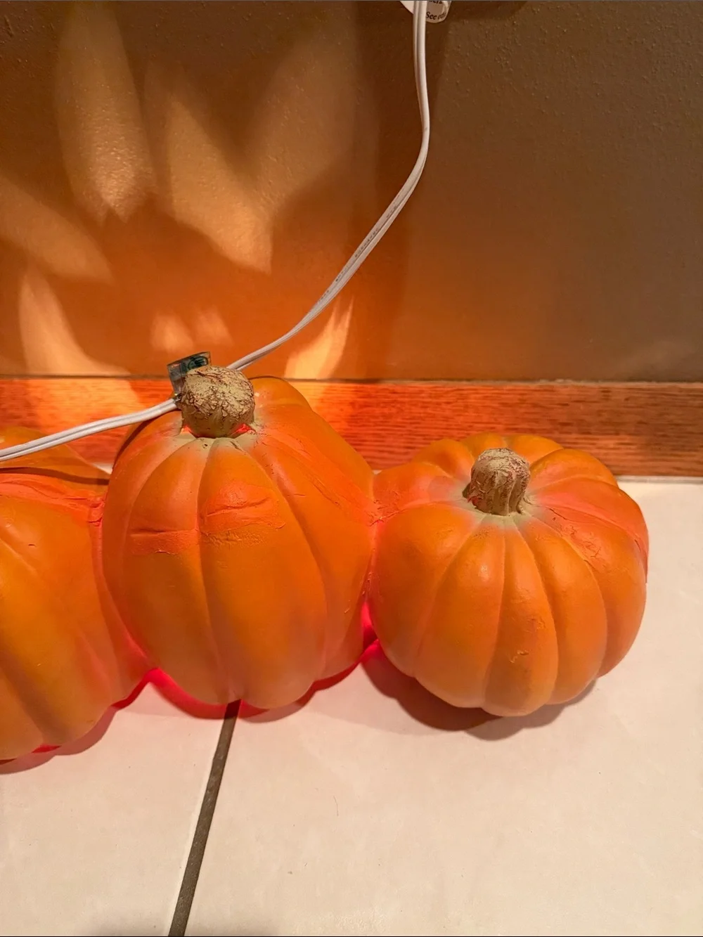 Vintage Trendmasters 4 Horizontal Foam Pumpkin Light Up Jack-O-Lantern 1995